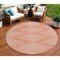 Homeroots 8' Salmon And Ivory Round Geometric Washable Indoor Outdoor Area Rug 598618 - alternate 1