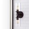 Jonathan Y Jules Edison 16.5" Cylinder 2-Light Iron/Seeded Glass Farmhouse Contemporary LED Wall Sconce, Oil Rub JYL7577B - alternate 9