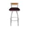Holland Bar Stool Co Revelle 36in Swivel Extra Tall Bar Stool, Anodized Nickel Finish, Medium Back, Canter Bordeaux Seat 881 - alternate 5