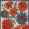 Homeroots 5' X 8' Ivory Blue Orange And Green Floral Indoor Outdoor Area Rug 545021 - alternate 6
