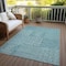 Homeroots 8' X 10' Teal Blue And Ivory Geometric Washable Indoor Outdoor Area Rug 600783 - alternate 8
