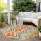 Homeroots 8' Beige Orange And Red Round Geometric Washable Indoor Outdoor Area Rug 581523 - alternate 6
