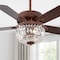 Jonathan Y Neva 42" 3-Light Rustic Industrial 6-Speed Metal/Crystal Bowl Shade Mobile-App/Remote-Controlled LED JYL9734A - alternate 11