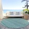 Homeroots 8' Turquoise And Aqua Round Striped Washable Indoor Outdoor Area Rug 615382 - alternate 7