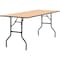 Flash Furniture Rectangle Folding Table, Wood Top, Wood Grain YT-WTFT30X72-TBL-GG - alternate 1
