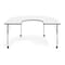 Flash Furniture Commercial Adjustable Height Horseshoe Activity Table with Locking Casters-White XU-A6066-HRSE-WHT-T-A-CAS-GG - alternate 5