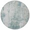 Homeroots 8' Turquoise And Ivory Round Abstract Washable Indoor Outdoor Area Rug 616204 - alternate 5