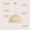 Jonathan Y Campana 20" 1-Light Bohemian Modern Woven Rope/Iron LED Pendant, Cream JYL6504A - alternate 8