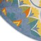 Homeroots 5' Ivory Blue Yellow And Orange Round Floral Indoor Outdoor Area Rug 546812 - alternate 6