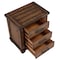 Homeroots Set of Two 26" Walnut Solid Wood Distressed Three Drawer Nightstand, 2PK 653105 - alternate 4