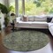 Homeroots 8' Round Moss Green and Gray Round Oriental Washable Non Skid Indoor Outdoor Area Rug 563813 - alternate 6