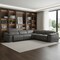 Homeroots Gray Italian Leather Power Reclining U Shaped Five Piece Corner Sectional With Console 532758 - alternate 5