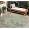 Homeroots 8' Green And Gray Round Abstract Washable Indoor Outdoor Area Rug 605550 - alternate 1