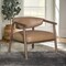 Homeroots 33" Brown and Dark Brown Faux Leather And Wood Arm Chair 635751 - alternate 7