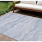 Homeroots 10' X 14' Sky Blue Striped Washable Indoor Outdoor Area Rug 608129 - alternate 1