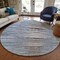 Homeroots 8' Sky Blue And Denim Blue Round Striped Washable Indoor Outdoor Area Rug 578006 - alternate 5