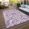 Homeroots 8' X 10' Purple And Ivory Damask Washable Indoor Outdoor Area Rug 614452 - alternate 8