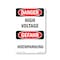 Signmission Safety Sign, OSHA Danger, 18" Height, High Voltage Bilingual, D-1218-VG-1327 OS-DS-D-1218-VG-1327 - alternate 1