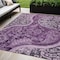 Homeroots 5' X 8' Purple And Charcoal Floral Medallion Washable Indoor Outdoor Area Rug 603192 - alternate 1