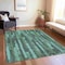 Homeroots 10' X 14' Sage Teal Blue And Emerald Striped Washable Indoor Outdoor Area Rug 608975 - alternate 8