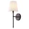 Jonathan Y Olivia 6.5 in. 1-Light Contemporary Traditional Candlestick Metal/Crystal LED Vanity Light w/Fabric JYL9920C - alternate 1