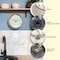 Infinity Instruments Retro Round Metal Wall Clock, Stone Grey, 9.5 in 10940ST - alternate 6