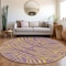 Homeroots 8' Purple And Copper Round Animal Print Washable Indoor Outdoor Area Rug 600704 - alternate 3
