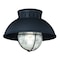 Vaxcel Harwich Black Coastal Barn Dome Outdoor Flush Mount Ceiling Light Clear Glass T0142 - alternate 1