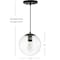 Jonathan Y Bleecker 7.75" Metal/Glass Globe LED Pendant, Clear/Oil Rubbed Bronze JYL9528D - alternate 6