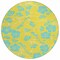 Homeroots 8' Yellow And Aqua Round Floral Washable Indoor Outdoor Area Rug 600056 - alternate 6