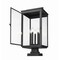 Z-Lite Hartwell 5-Light Outdoor Pier Mounted Fixture, 12 in W x 27.75 H, Sand Black 5019PHXLS-SQPM-BK - alternate 6