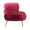 Homeroots 41" Red And Gold Velvet And Upholstered Arm Chair 572296 - alternate 5