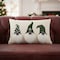 Homeroots 14" X 20" Green And Ivory Cotton Christmas Gnomes Throw Pillow With Embroidery 719249 - alternate 1