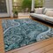 Homeroots 10' X 14' Teal Blue And Dark Green Floral Medallion Washable Indoor Outdoor Area Rug 603202 - alternate 8