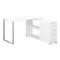 Homeroots 47" White and Silver L Shape Computer Desk With Three Drawers 333378 - alternate 1