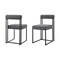 Homeroots Set of Two Gray And Black Upholstered Polyester Open Back Dining Side Chairs 569414 - alternate 6