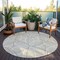 Homeroots 8' Beige And Ivory Round Geometric Washable Indoor Outdoor Area Rug 612985 - alternate 5