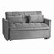 Homeroots 73" Gray Velvet Sleeper Sleeper Reclining Sofa With Toss Pillows 721466 - alternate 3