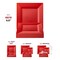 Smarty Had A Party 6.5" Red Square Plastic Salad Plates (120 Plates), 120PK 6976-CASE - alternate 3