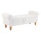 Homeroots 55in White and Brown Corduroy and Solid Wood Upholstered Storage Bench With Flip Top 724170 - alternate 4