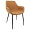 Leisuremod Markley Modern Leather Dining Arm Chair with Metal Legs, Light Brown EC26BR - alternate 1