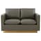 Leisuremod Nervo Upholstered Leather Loveseat with Gold Frame, Grey NS55GR-L - alternate 5