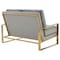 Leisuremod Jefferson Contemporary Velvet Loveseat with Gold Frame, Light Grey JAG53LGR - alternate 4