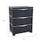 Homeroots 23in Charcoal Plastic Accent Cabinet With Three Drawers 668938 - alternate 4
