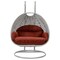 Leisuremod Mendoza Light Grey Wicker Hanging 2 person Egg Swing Chair with Cherry Cushions MSCLGR-53CHR - alternate 5