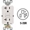 Leviton SmartlockPro Self-Test 20A White Commercial Grade Rounded Corner 5-20R GFCI Outlet R22-GFNT2-0KW - alternate 1