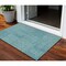 Homeroots 3' X 5' Teal Blue And Ivory Geometric Washable Indoor Outdoor Area Rug 600780 - alternate 1