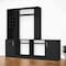 Homeroots 78" Black Wood Enclosed and Open Storage Entertainment Center with Bookcase 535163 - alternate 1