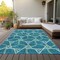 Homeroots 3' X 5' Teal Blue And Beige Geometric Washable Indoor Outdoor Area Rug 613524 - alternate 2