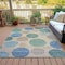 Homeroots 5' X 8' Teal Blue Ivory And Pale Aqua Geometric Washable Indoor Outdoor Area Rug 630592 - alternate 6